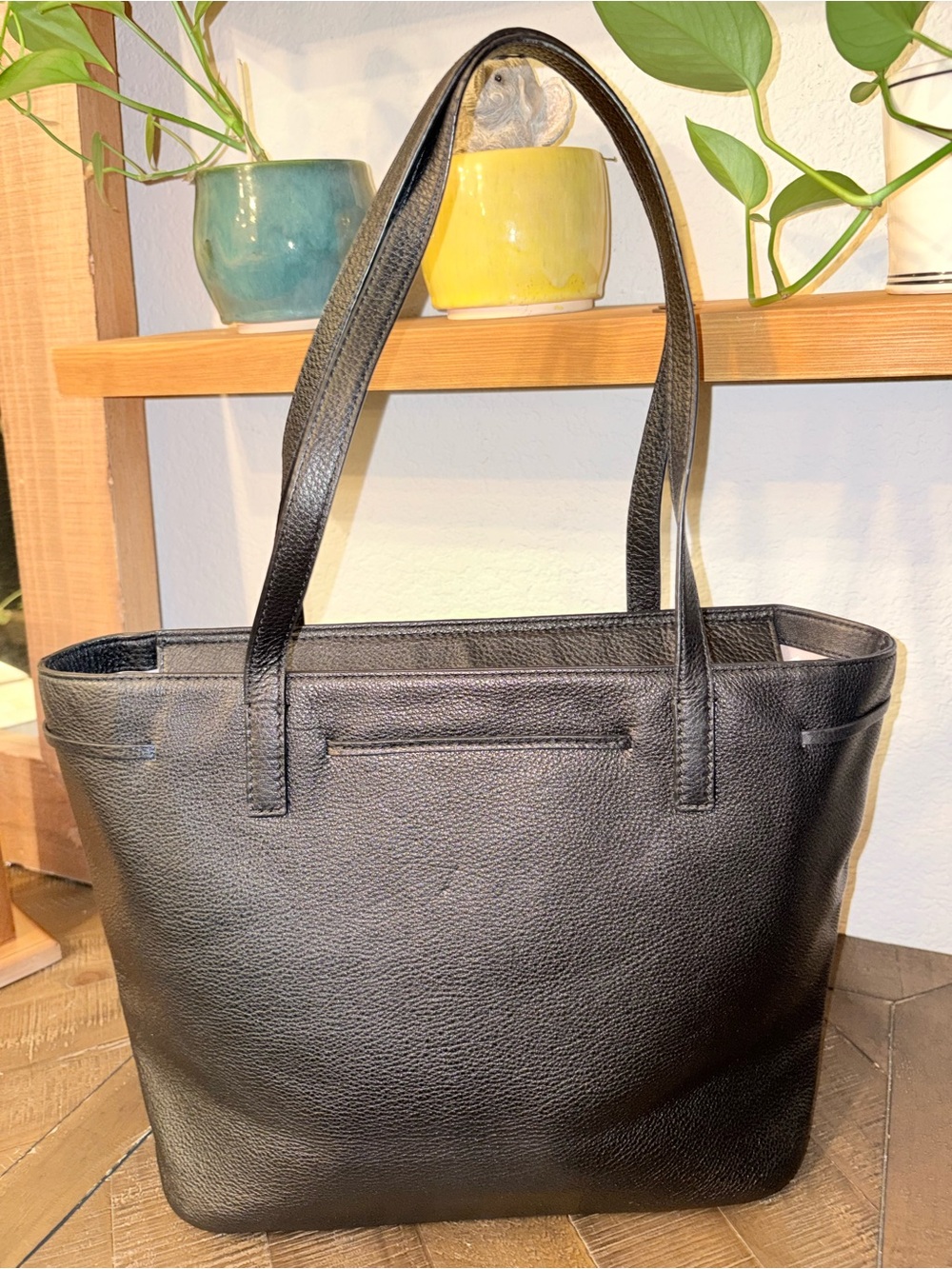 Kate Spade Hayes Black Pebbled Leather Tassel Tote EUC - Picture 5 of 12
